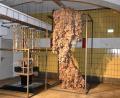 Bild: mip
Die Skulptur „Ich/Verwurstelung“ (rechts) besteht aus Teebeuteln, die der Künstler Marcus Kaiser in den vergangenen 30 Jahren während seiner Ausstellungen gesammelt hat. Sie erinnert an einen überdimensionalen Insektenstock.