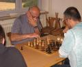 Bild: Josef Wiesend
Josef Kanewski und Mladen Dvornic grübeln bei ihrer Blitzpartie.