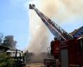 Bild: jma
Die Drehleiter der Feuerwehr Kemnath im Einsatz.
