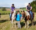 Bild: njn
Die Projektleiter der Öko-Modellregion Elisabeth Waldeck (links) und Günther Erhardt (rechts) stellten das "Bio erleben"-Programm zusammen. Mit auf dem Bild Andrea Steinkohl mit ihren Pferden vom Biohof Grenzmühl.