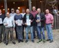 Bild: bkr
Anton Zembsch (von links), Hans Stahl, Peter Hößl, Reiner Reichenberger, Günther Thätz, Manfred Veigl, Martin Schmid, Otto Veigl und Ludwig Melzner erhielten Auszeichnungen.
