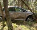 Bild: dmra
Nach der Berührung mit einem anderen Wagen landete dieser VW im Wald.