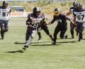 Bild: Julie Harrer
Unaufhaltbar dem Titel entgegen eilten die Mad Bulldogs im Bild James Robert (Zweiter von links) und Brian Junkers (rechts mit der Nr. 67) in dieser Saison.