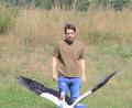 Bild: tu
In Regenstauf lässt Stationsmitarbeiter Ferdinand Baer den genesenen Pleysteiner Jungstorch frei.