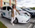 Bild: gld
Das E-Car, ein Nissan mit sieben Sitzen, kann per App gebucht werden.