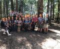 Bild: trj
Stolz und glücklich sind die Teilnehmer nach der Kletteraktion im Hochseilgarten wohlbehalten wieder auf sicherer Erde zurück.