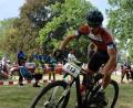 Bild: A. Schwarzmeier
Manuel Joachimstaler in Aktion: Beim XCO-Bikecup in Weißenfels belegte der U19-Fahrer Platz neun und sicherte sich damit erstmals vier-Weltcup-Punkte.