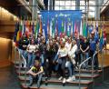 Bild: exb
Die Eschenbacher Gymnasiasten bei der Erkundung des Europaviertels von Straßburg.