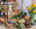 Bild: do
Der Katholische Frauenbund gestaltet einen bunten Erntealtar mit einem großem Sortiment an Früchten aus Feld und Garten.
