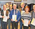 Bild: ü
Sie sind seit 30, 25 oder 20 Jahren Förderer: Langjährige Mitglieder ehrt der Förderverein des SC Kirchenthumbach beim gemeinsamen Kommersabend anlässlich der Gründungsjubiläen.
