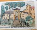 Bild: Hösamer
Die Geschichte von Schloss Fronberg nimmt in der Sammlung von Andreas Hottner sen. einigen Raum ein. Die Ansicht des Schlosses von der Dorfseite her hat er 1956 zu Papier gebracht.