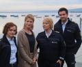 Bild: Kunz
Sie ermitteln bei der Wasserpolizei vor der Kulisse des Bodensees: v.l. Wendy Güntersperger (als Julia Demmler), , Astrid M. Fünderich (Gastrolle), Floriane Daniel (Nele Fehrenbach) und der "Neue" Max König (Jakob Frings).