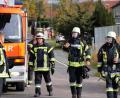 Bild: jma
Unter schwerem Atemschutz wurde der Schwelbrand abgelöscht