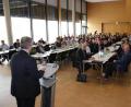 Bild: Thomas Dobler
Vor rund 300 Landwirten und geladenen Gästen sprach Hubert Bittlmayer, der Amtschef des Bayerischen Staatsministeriums für Ernährung, Landwirtschaft und Forsten, in der Schwarzachtalhalle beim siebten Oberpfälzer Milchviehtag.