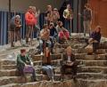 Bild: tr
Die Tirschenreuther Passion spielt sich erstmals auf einem 12 mal 7 Meter und drei Tonnen schweren Bühnenfelsen ab.