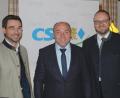 Bild: Schönberger, Ferdinand [fsb]
CSU-Bürgermeisterkandidat Gerhard List (Mitte) mit Landrat Andreas Meier (rechts) und Kreisvorsitzendem Stephan Oetzinger freuen sich auf künftige Aufgaben.