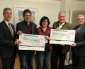 Bild: mef
Die Flosser Kindergärten bekommen je 500 Euro von Raiffeisenbank und BEKoG.