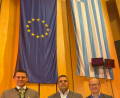 Bild: exb
Landrat Thomas Ebeling, Abteilungsleiter Pavlos Pampouchidis und Kulturreferent Franz Pfeffer (von links) nahmen an der Jahresversammlung der deutsch-griechischen Versammlung in Erding teil.