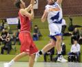 Bild: Büttner, Gerhard
Die Hamm Baskets (rechts Christopher Fritsch) kamen im Heimspiel gegen Schlusslicht DJK Eggolsheim nie in Verlegenheit.