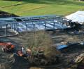 Bild: mef
Noch laufen Restarbeiten, dann ist Winterpause auf der Baustelle des neuen Flosser Feuerwehrhauses.
