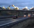 Bild: Martin Hecht/exb
Auch Landwirte aus dem Raum Lengenfeld bei Waldershof machten sich auf den Weg und positionierten sich über der A93 bei Lengenfeld.