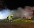 Bild: exb/Polizei
Die Anlage hätte auch explodieren können: Sieben Feuerwehren waren am Dienstag beim Brand einer Biogasanlage bei Fuchsberg im Einsatz.