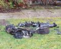 Bild: Polizeiinspektion Sulzbach-Rosenberg
Verbranntes aus der komplett zerstörten Küche: Vermutlich Essen, das auf dem eingeschalteten Herd vergessen wurde, löste den Brand in Sulzbach-Rosenberg aus.