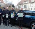 Bild: sfo
Stellvertretender Leiter der Polizeiinspektion Tirschenreuth Thomas Dietrich, Leiter der PI Waldsassen Roland Heldwein, Kreisverkehrswacht-Vorsitzender Walter Landgraf, Kreisjugendring-Vorsitzender Jürgen Preisinger und Landrat Wolfgang Lippert, einer der Schirmherren der Aktion "Houst a Hirn, loust as Handy lieng".