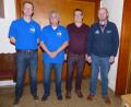 Bild: hme
Vorsitzender Jürgen Beer (links) und zweiter Vorsitzender Werner Zeiler (rechts) ehren Franz Weinhardt und Richard Böckl (von links).
