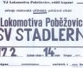 Archivbild: Günther Holler/TSV Stadlern
Mit großen Plakaten wurde im Februar 1990 im westböhmischen Poběžovice (Ronsperg) das erste Fußballspiel zwischen dem örtlichen Fußballclub TJ Lokomotiva und dem TSV Stadlern angekündigt.