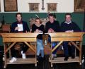 Bild: müb
Das Podium bilden (von links) der Vorsitzende des Kulturbeirats Augsburg, Korbinian Grabmeier, Maria Müller (TRAFO-Moderatorin), Ralf Volkert (Verein Kultopf) und Gesprächsleiter Michael Hehl.