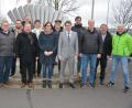 Bild: jr
GRB-Geschäftsführer Stefan Ide (Fünfter von rechts) gab einer SPD-Besuchergruppe Einblicke in die Sammelstelle für radioaktive Abfälle. Mit dabei waren der Mitterteicher SPD-Bürgermeisterkandidat Johann Brandl (vorne, Vierter von links), der Konnersreuther SPD-Bürgermeisterkandidat Wolfgang Pötzl (Vierter von rechts) sowie Landratskandidat Thomas Döhler (Dritter von rechts).