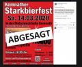 Screenshot: facebook.com/stadtkapellekemnath
Wegen des Coronavirus wird das Starkbierfest in Kemnath am kommenden Samstag abgesagt.