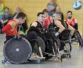 Bild: Hubert Ziegler
Thorsten "Shorty" Altmann (Mitte/beim Länderspiel vergangenes Jahr in Schwarzenfeld gegen Österreich) hat mit der deutschen Rollstuhl-Rugby-Nationalmannschaft die Paralympics in Tokio verpasst.