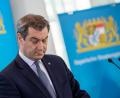 Bild: Peter Kneffel/dpa
Markus Söder (CSU), Ministerpräsident von Bayern, während einer Pressekonferenz in der bayerischen Staatskanzlei.