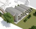 Bild: Architekturbüro Schönberger, Oberviechtach
Das Landhotel Schieder in Saubersrieth plant den Neubau eines Gästehauses mit 28 Betten. Der Zugang vom Gästehaus zum Hotel soll mittels einer Überführung (im Bild links) über die Staatsstraße erfolgen.