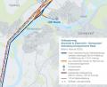 Bild: exb/Tennet
Der orangefarbene Trassenabschnitt wurde von Tennet neu ins Planfeststellungeverfahren eingeführt. Der Ostbayernring rückt damit etwa weiter weg vom westlichen, Krondorfer Ortsrand.