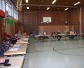 Bild: wro
Als Sitzungsort diente die Schulturnhalle. Wegen der Ansteckungsgefahr war dort man auf Sicherheit bedacht.