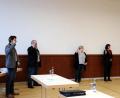 Bild: flt
Dr. Marco Heß, Thomas Wittmann, Bettina Krapfl, Katrin Hüttner und Marcus Fritsch leisteten vor Bürgermeister Lothar Müller den Amtseid.