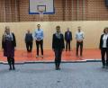 Bild: fm
Neue Ratsmitglieder und Bürgermeister (von links): Kathrin Brand, Zweiter Bürgermeister Jürgen Haas, Toni Grötsch, Christina Arnold, Bürgermeister Reiner Pickel, Simon Ertel und Melanie Schmidt.