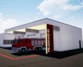 Bild: Architekt Karavouzis, Schott AG/exb
So soll es einmal aussehen: Das neue Feuerwehrhaus der Schott Werkfeuerwehr bietet Platz für 80 Kameraden.