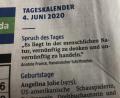 Bild: ge
Der Spruch des Tages hat einen festen Platz in der Zeitung. Er steht immer auf der Seite "Heute aktuell"
