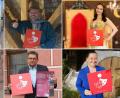 Bildmontage: Kathrin Schmidt/exb 
Die Spendenempfänger der Laienspielgruppen: Von links oben Alexander Düssil, Vorstandsmitglied der Sparkasse, Thomas Reiß, Buchbergbühne, Katharina Weiß, Heimat-und Kulturverein Ammerthal; Von links unterer Reihe, Alfred Härtl, Festspielverein Hirschau, Alfred Tischler, Knorr-von Rosenroth Schlossfestspiele Sulzbach-Rosenberg, Stadtbühne Vilseck, Sandra Zwack