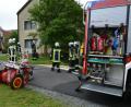 Bild: szl
Vier Feuerwehren, Polizei und Rettungswagen rückten am Montag gegen 14.45 Uhr nach Albernhof bei Plößberg aus.
