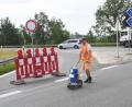 Bild: Gabi Schönberger
Die Baustelle an der Anschlussstelle Weiden-Süd ist am Montag eingerichtet worden.