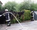 Bild: jma
Der Brand wurde schnell abgelöscht, bevor es auf ein benachbartes Gebäude übergreifen konnte.