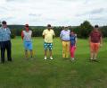 Bild: Richard Eisendraut/exb
Golfclub-Stiftland-Präsident Wolfgang Ries, Otto Gradl, Andy Kern, Armin und Sabrina Goller sowie Wolfgang Berr (von links) waren die besten Spieler des "Early-Morning-Turniers".