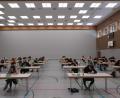 Bild: jzk
43 Prüflinge traten in der Kemnather Mehrzweckhalle zum Qualifizierenden Abschluss der Mittelschule 2020 an.