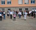Bild: wro
Ihren Abschied von der Mittelschule nahmen die Jugendlichen aus den Klassen GTK 9 und M 10 am Freitagvormittag. Anschließend wurde gefeiert. Das Fest organisierte der Elternbeirat.