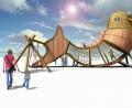 Grafik: Inmotion Park GmbH
Der "Eixi", der sieben Meter hohe Holzkarpfen, wird die Hauptattraktion des Fischerlebnisparks in Gütenland sein.